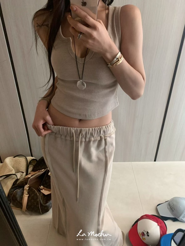 螺紋拼接棉質背心(闆娘.花花清單)
